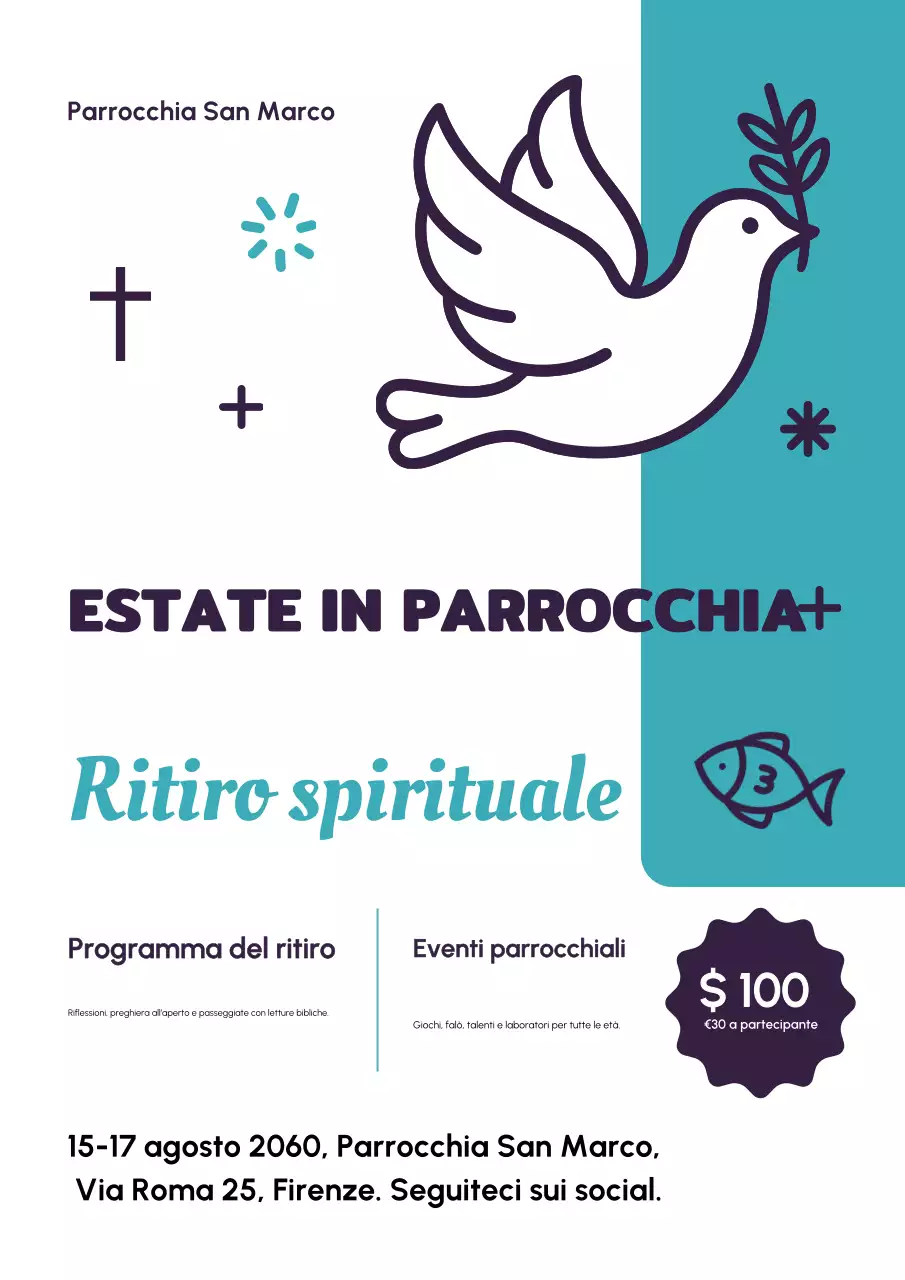 Manifesto dell'annuncio dell'evento della comunità moderna Teal