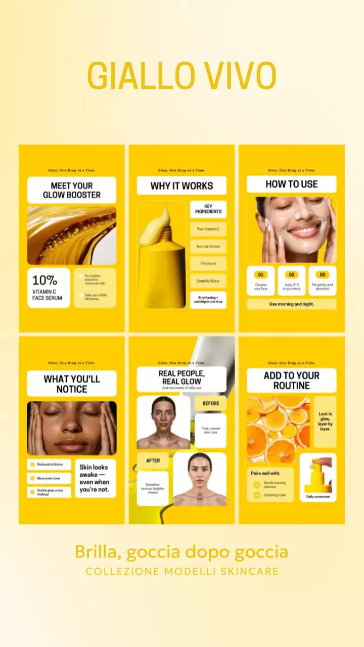 Post sulla storia di Instagram della promozione Yellow Modern Skincare