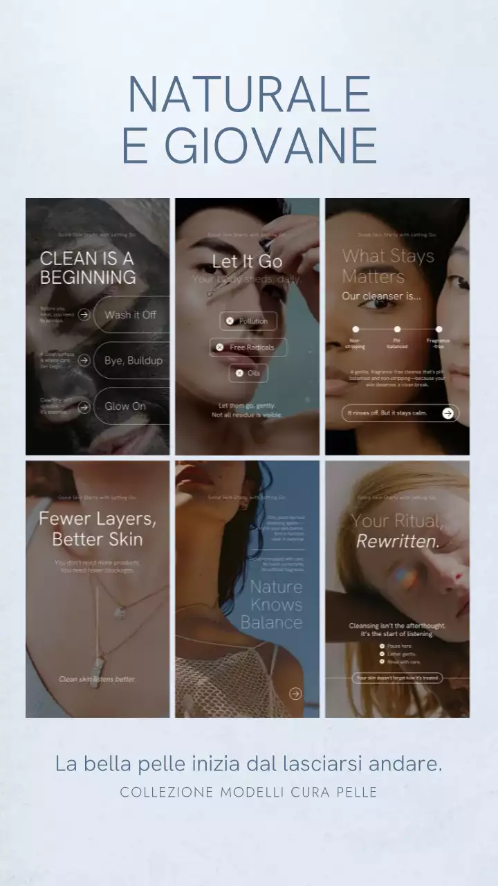 Post sulla storia di Instagram della promozione Blue Modern Skincare