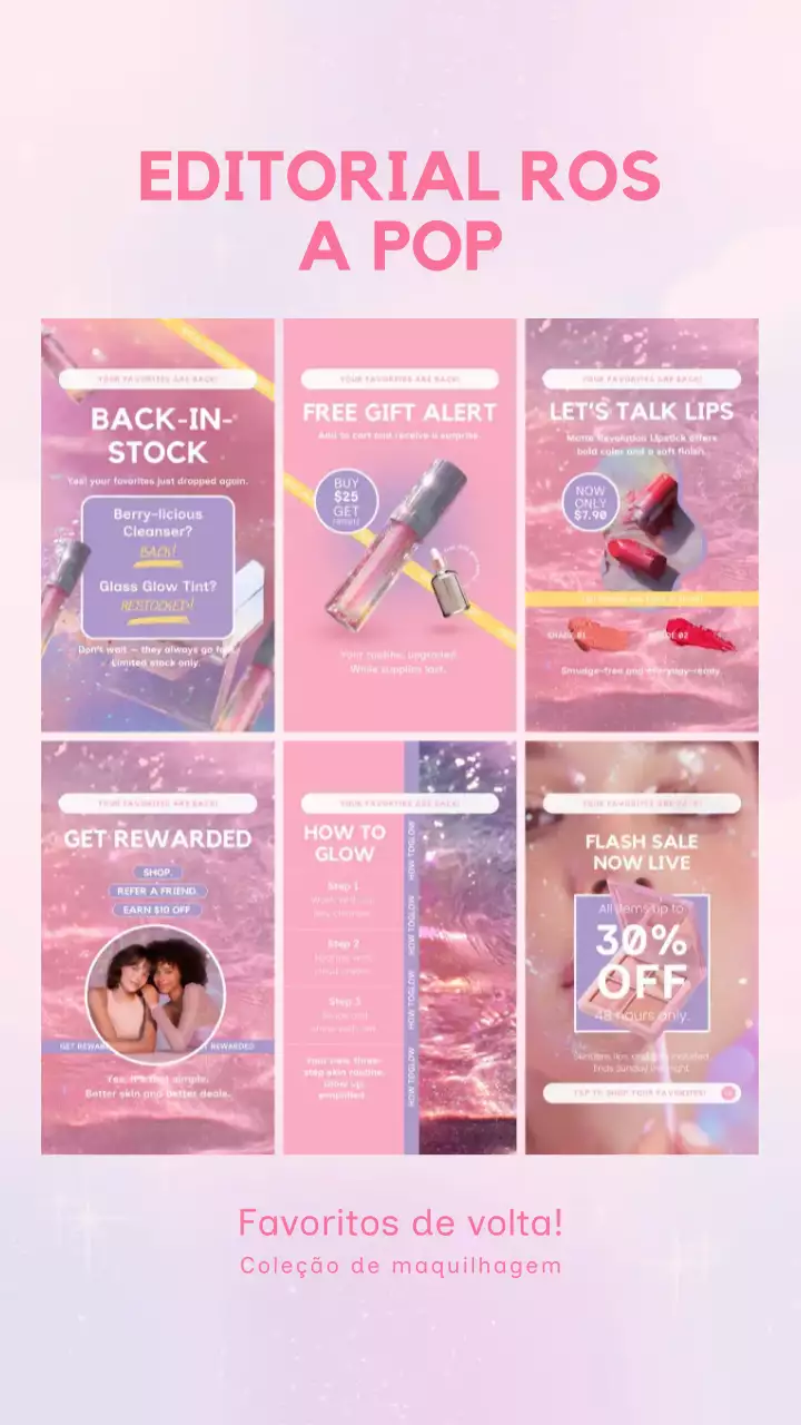 Postagem promocional de maquiagem Pink Pop no Instagram