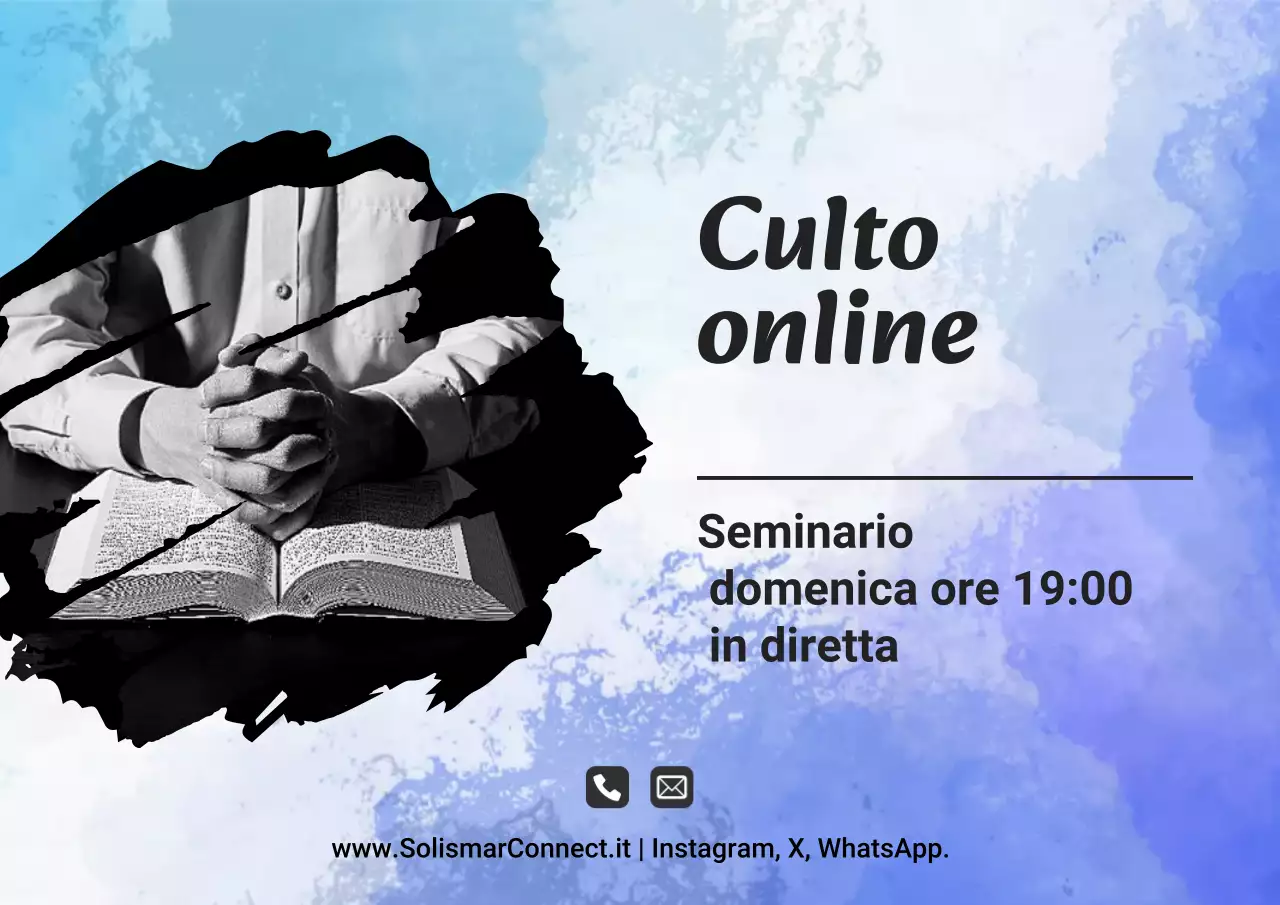 Manifesto di annuncio del culto moderno blu