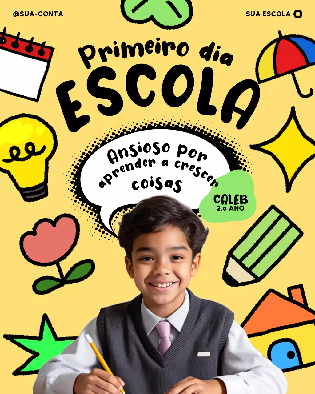 Postagem do Instagram do primeiro dia de volta às aulas