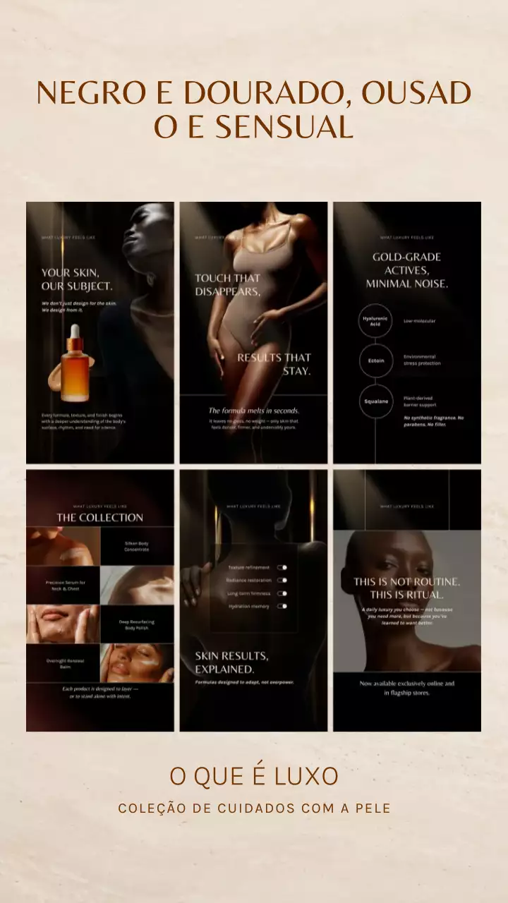 Postagem promocional de cuidados com a pele de luxo para negros no Instagram