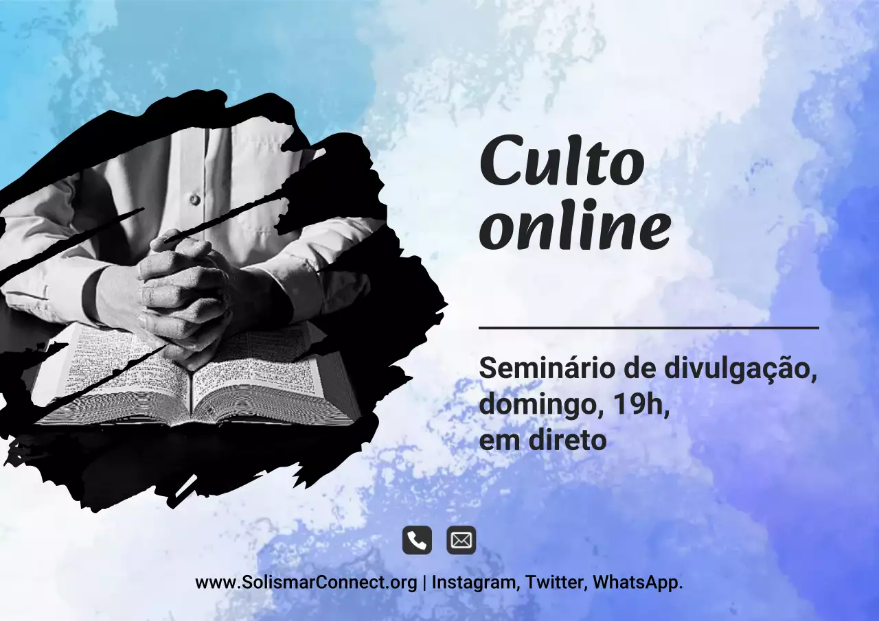 Cartaz de Anúncio de Adoração Moderna Azul