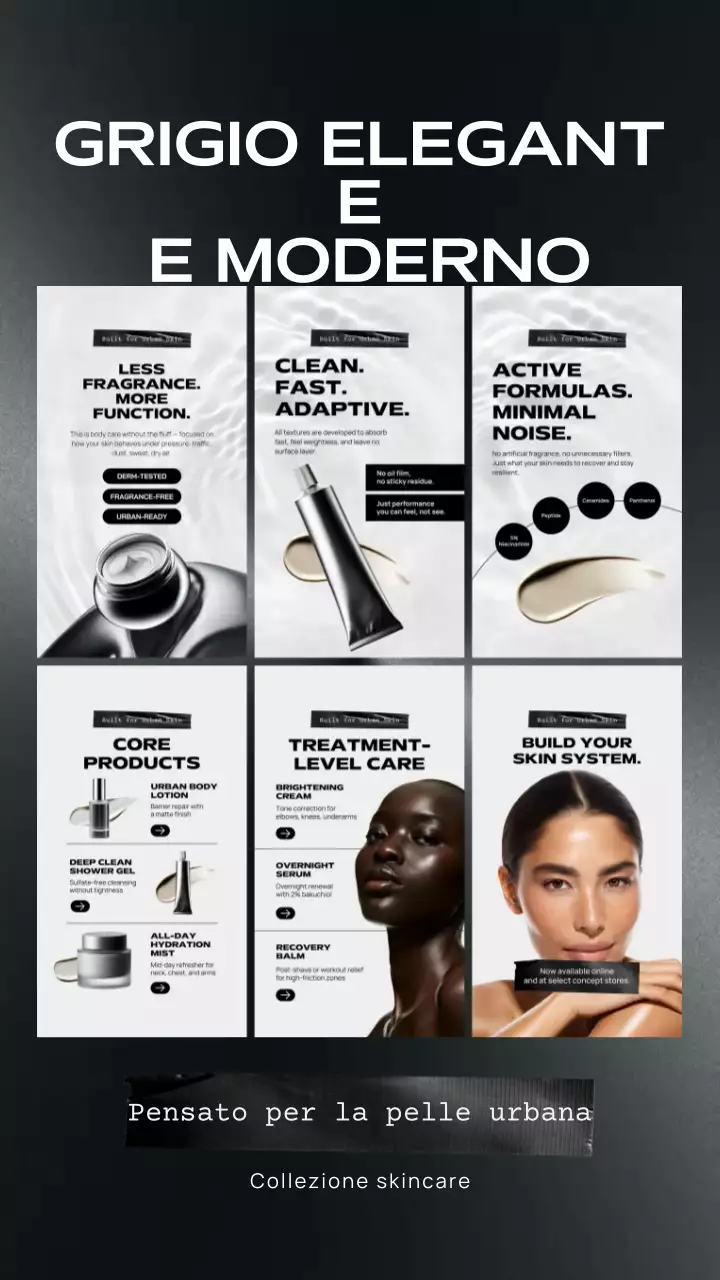 Post sulla storia di Instagram della promozione Grey Modern Skincare
