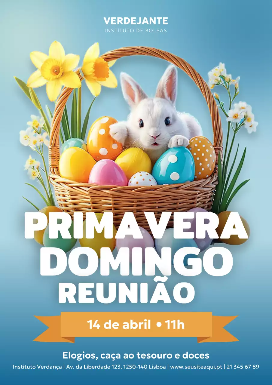 Cartaz de anúncio do evento festivo de primavera amarelo