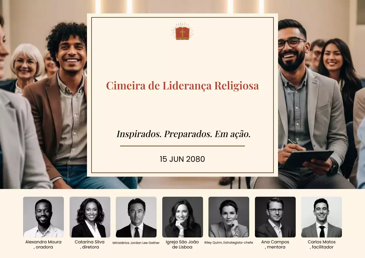 Cartaz de anúncio de evento de liderança profissional bege