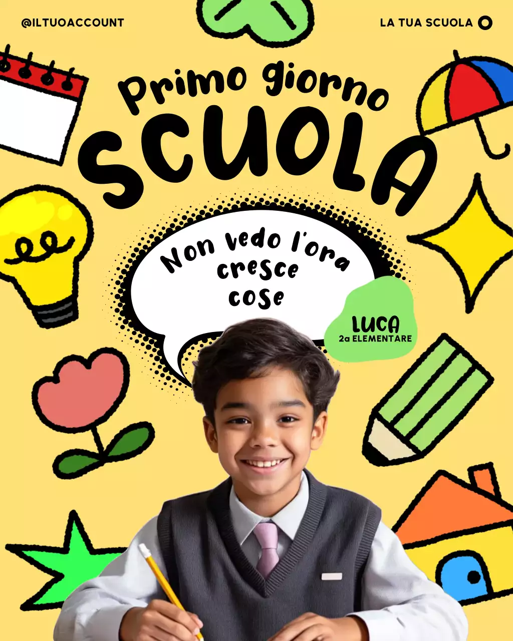 Post di Instagram del primo giorno di ritorno a scuola