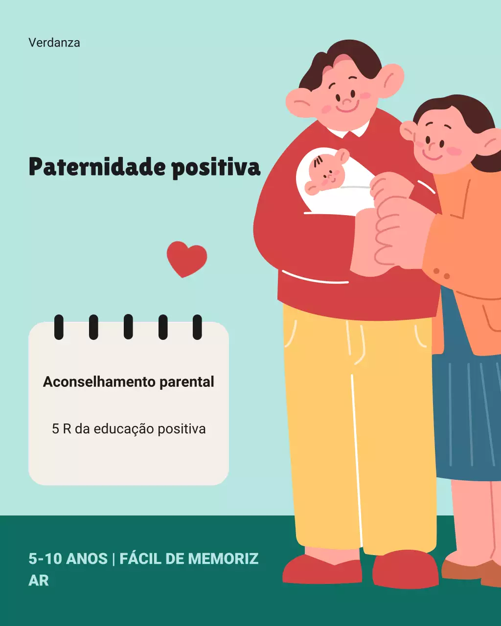 Post de carrossel do Instagram com orientações parentais ilustrativas em amarelo e verde