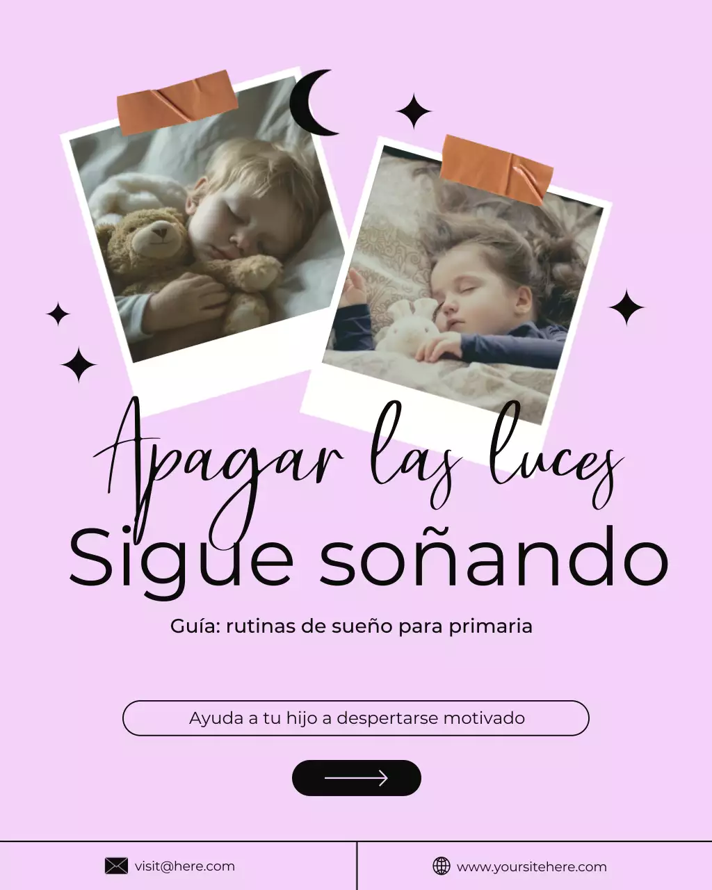 Guía minimalista moderna para la hora de dormir en beige. Publicación de Instagram.