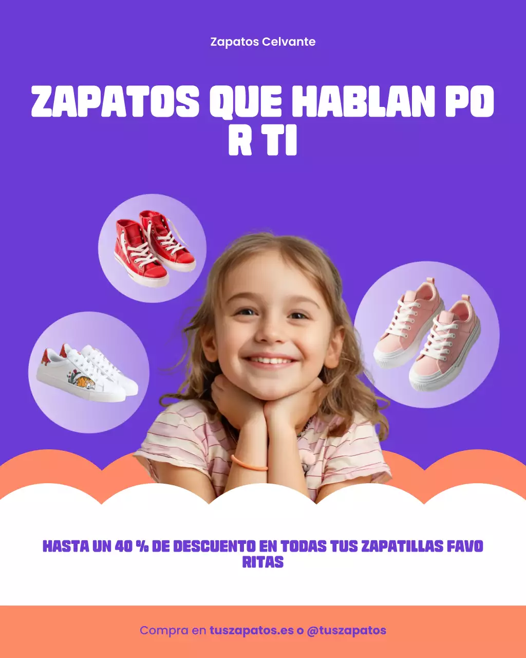 Publicación de Instagram para promocionar ropa de regreso a clases en tonos morados y blancos, atrevidos y divertidos.