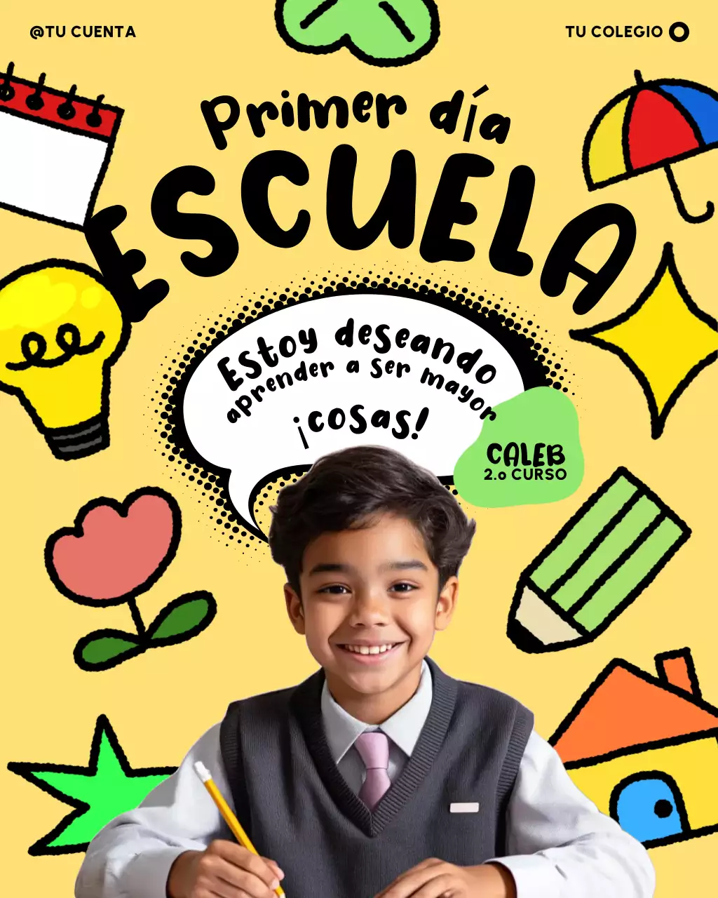 Publicación de Instagram del primer día de regreso a clases