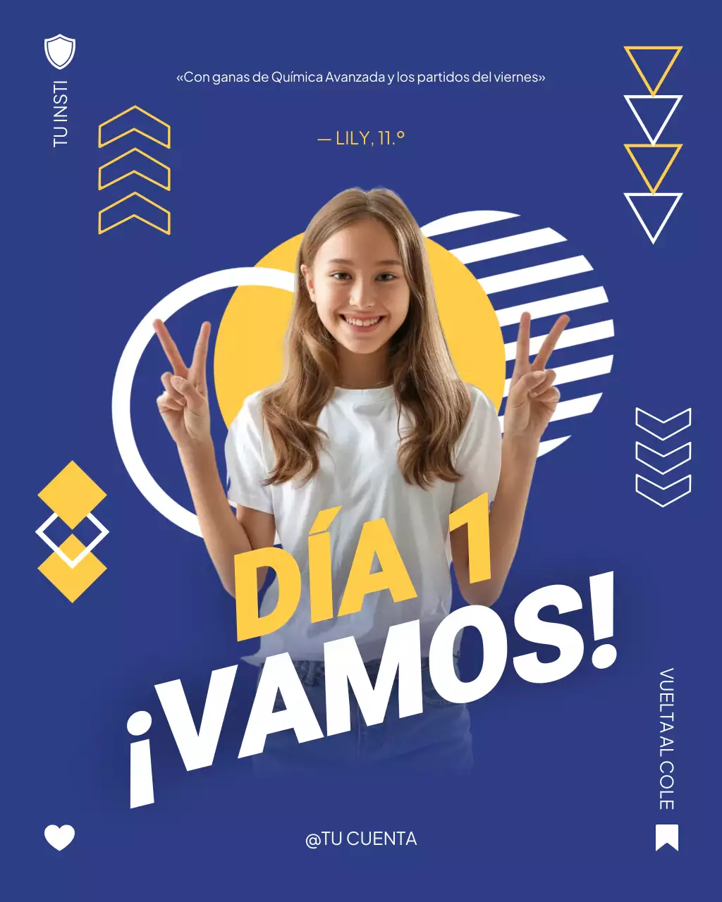 Publicación de Instagram de regreso a clases para estudiantes de secundaria