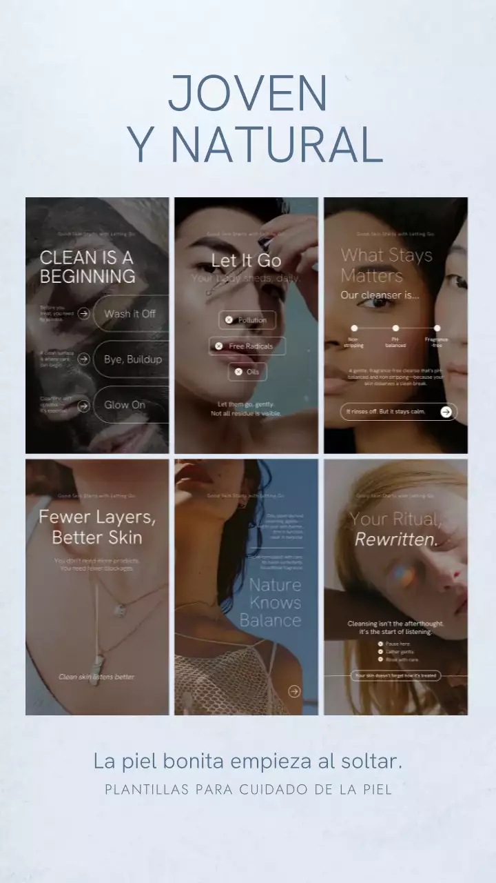 Publicación en la historia de Instagram de la promoción de Blue Modern Skincare