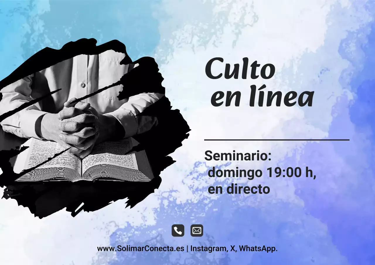 Cartel de anuncio de adoración moderna azul