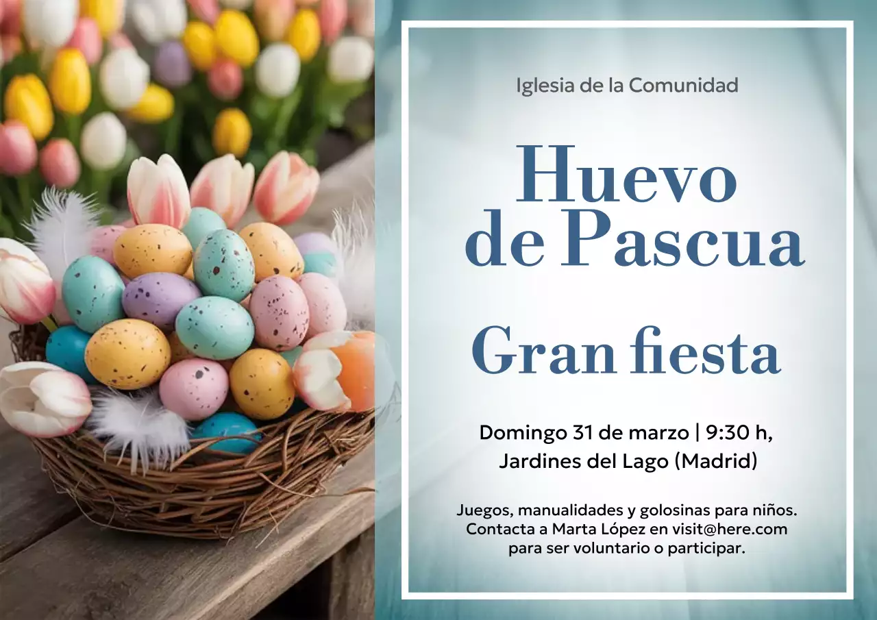 Cartel colorido del evento tradicional de Pascua