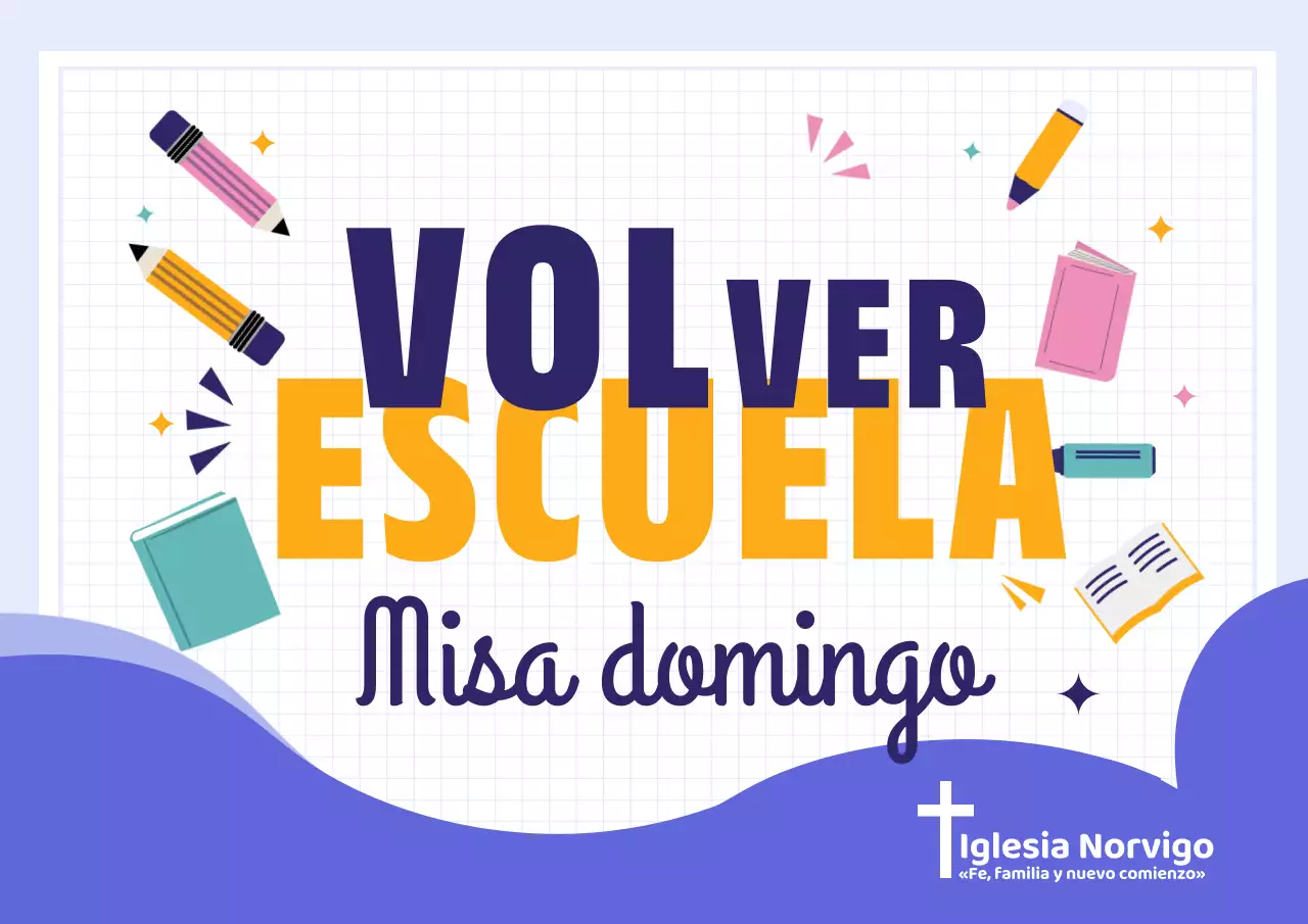 Cartel morado del evento escolar moderno