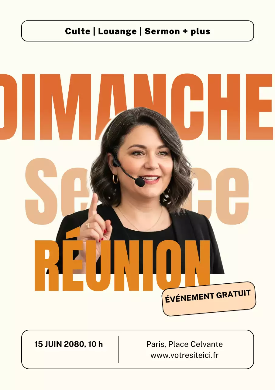 Affiche d'annonce du rassemblement moderne Orange