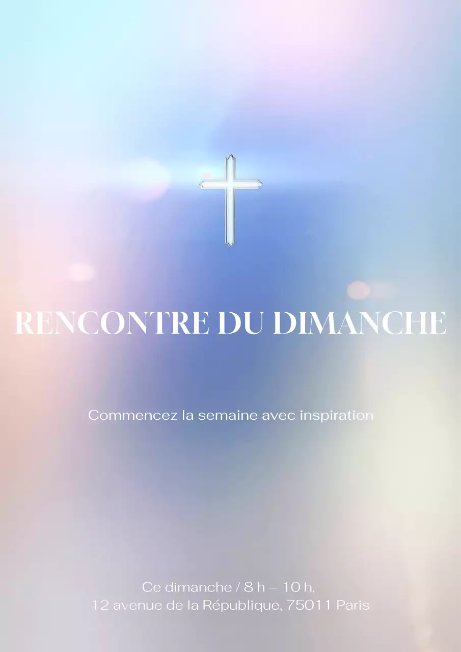 Affiche élégante et pastel pour l'annonce d'une église