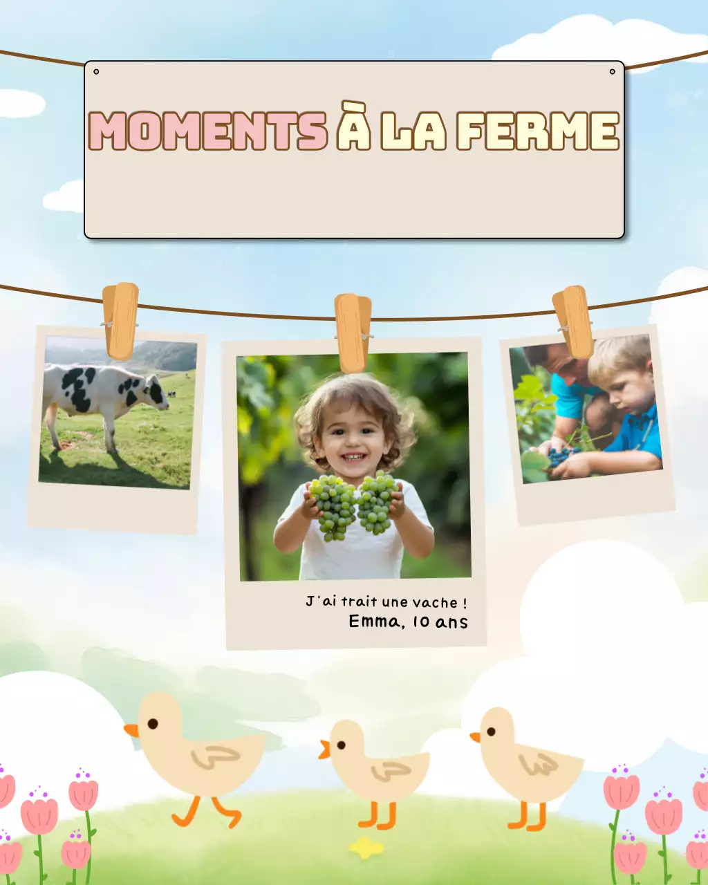 Publication Instagram d'un livre d'histoires de ferme coloré et ludique