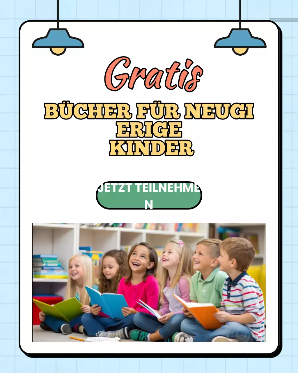 Instagram-Post zur Werbung für Blue Retro Books