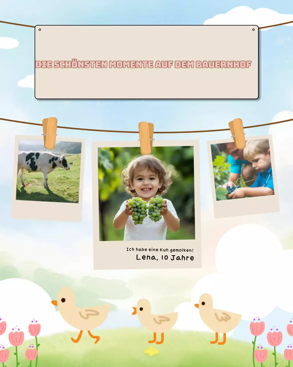 Farbenfroher, verspielter Farm Storybook Instagram Post