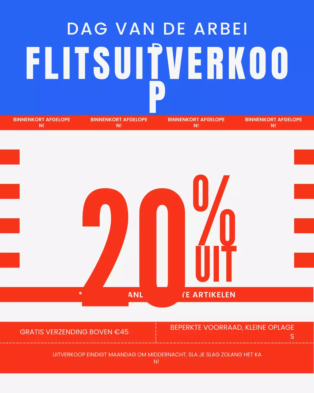 Instagram-bericht voor Blue Bold Sale-promotie