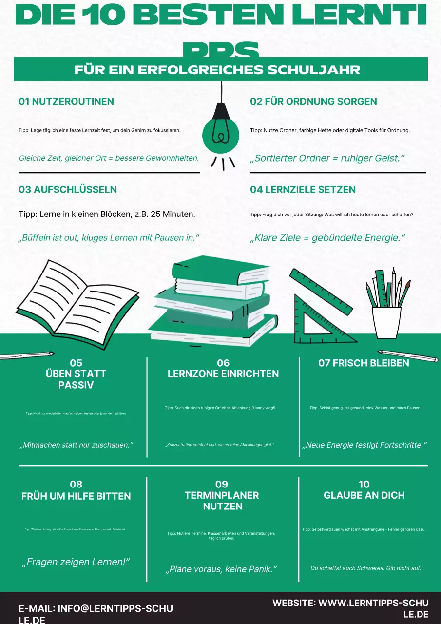 Grünes modernes Studienführer-Poster