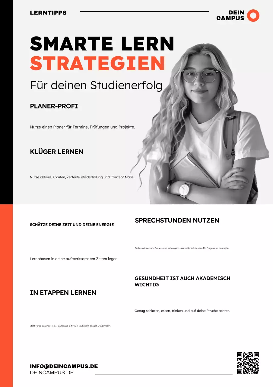 Poster mit Tipps zum Studium an der Universität