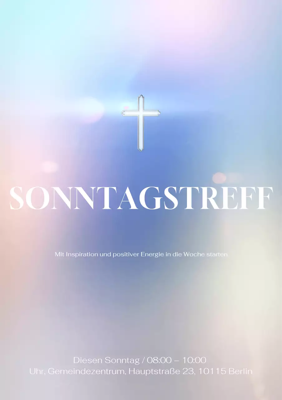 Elegante Ankündigung der Kirche in Pastellfarben Poster