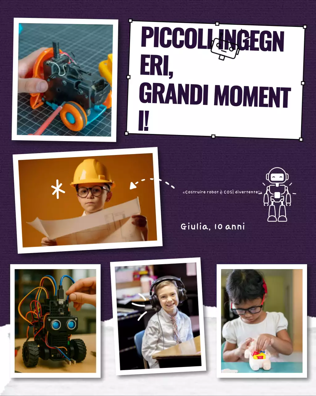 Post Instagram sul momento di robotica giocosa viola