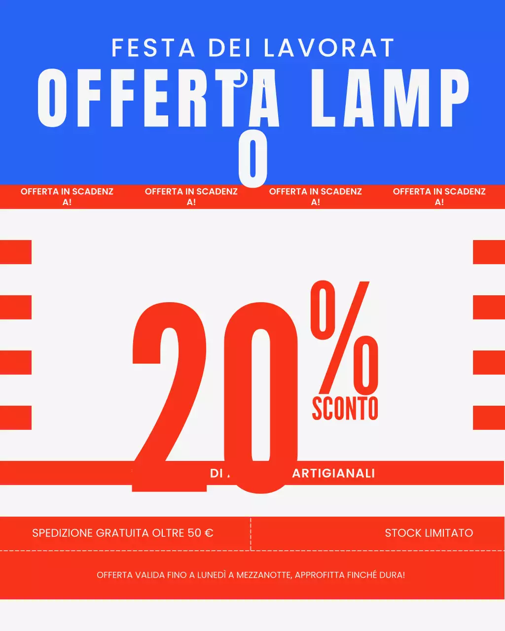 Post di Instagram sulla promozione della vendita in grassetto blu