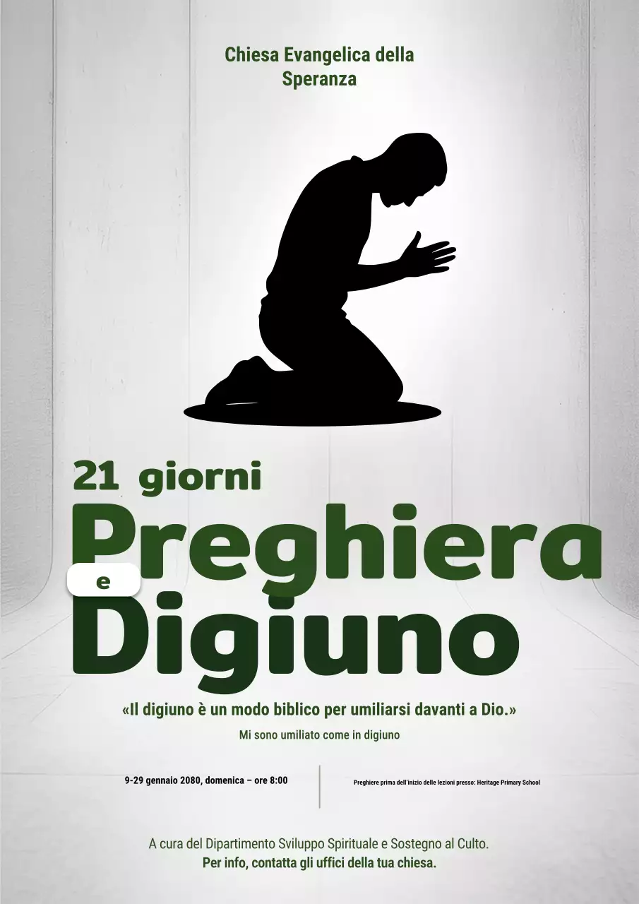 Manifesto di annuncio di preghiera minimalista nero