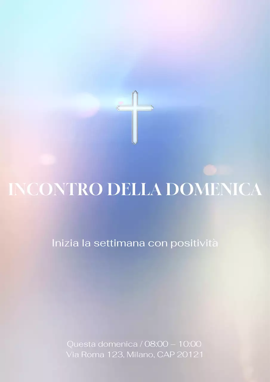 Manifesto di annuncio della chiesa elegante color pastello