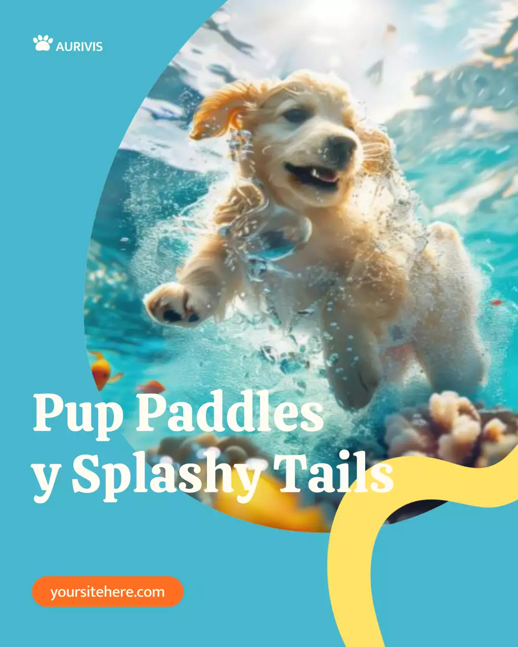 Publicidad de Instagram de una mascota juguetona y azul