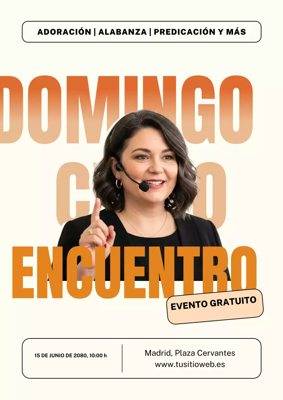 Cartel de anuncio de la reunión moderna de Orange