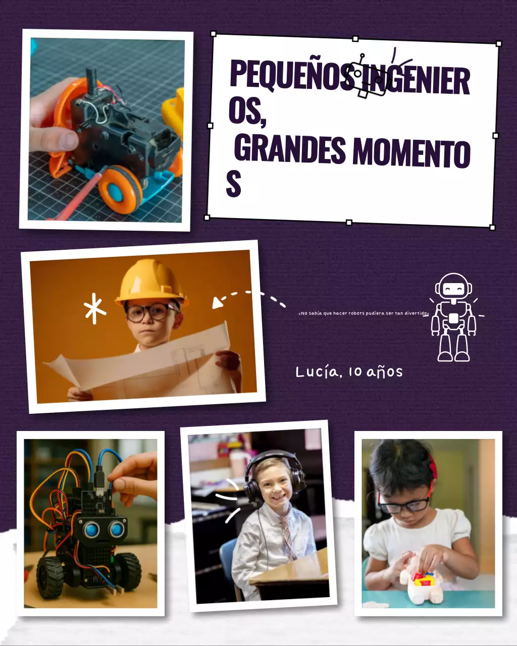 Publicación de Instagram sobre el momento robótico juguetón morado