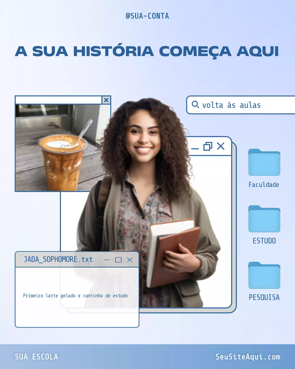 Primeiro dia do novo semestre para postagem no Instagram da universidade