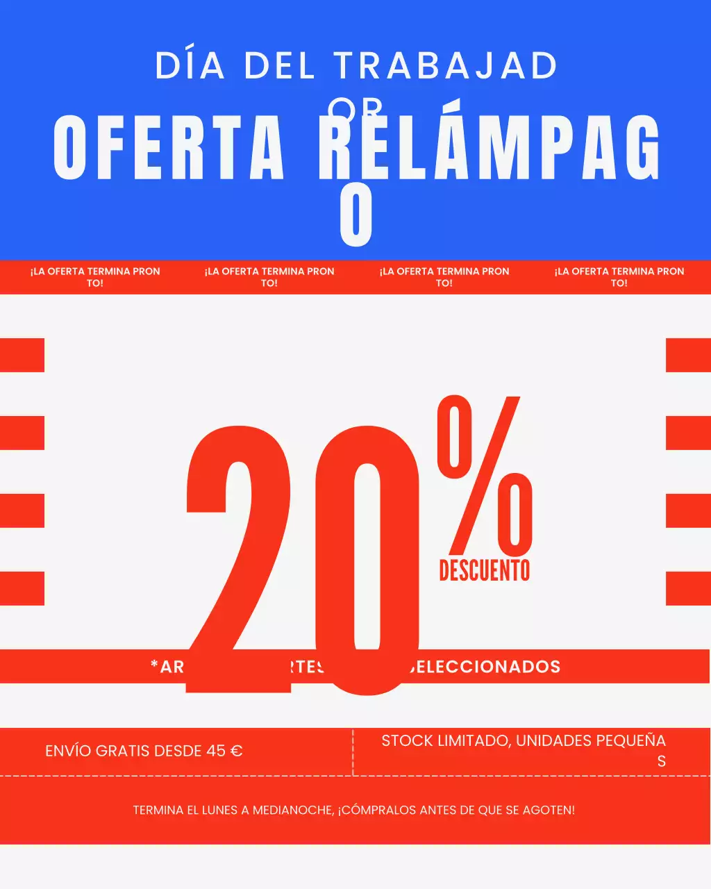 Publicación de Instagram de la promoción de venta Blue Bold