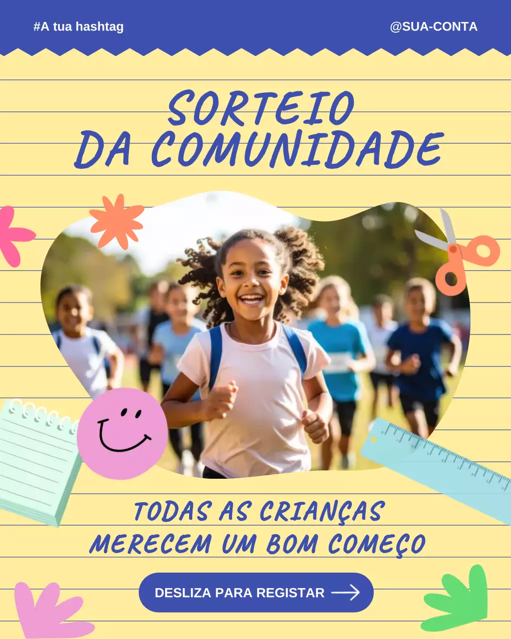 Postagem no Instagram para sorteio de volta às aulas