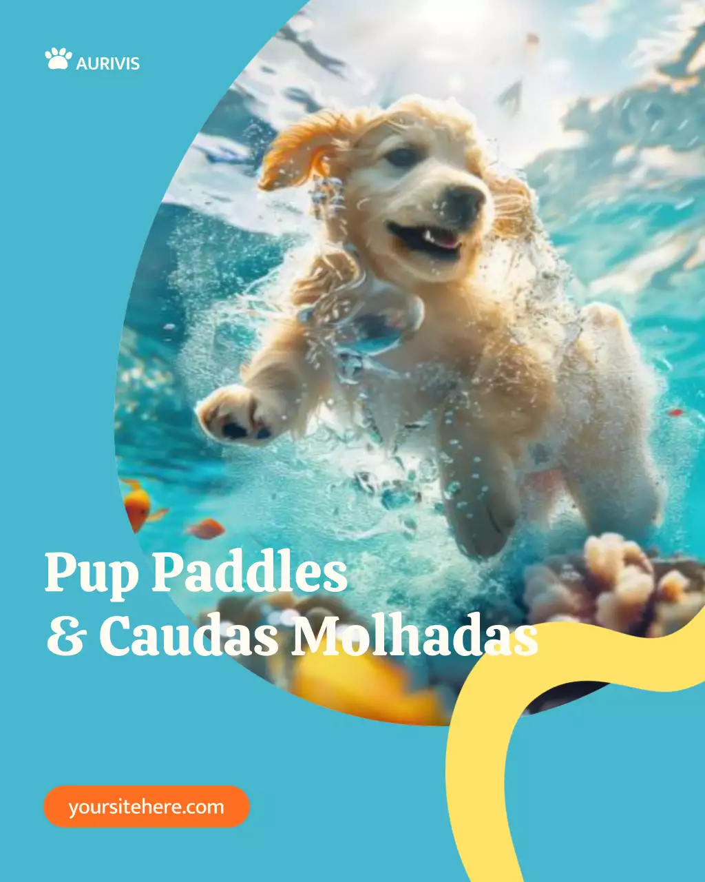 Publicação de anúncio de animal de estimação brincalhão azul no Instagram