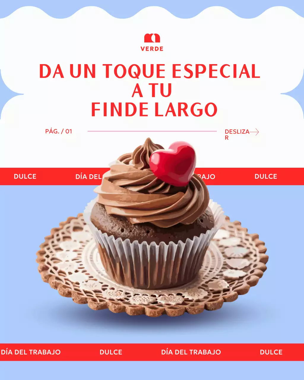 Publicación de Instagram para promocionar un postre elegante y morado