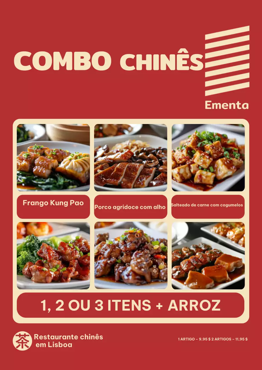 Pôster de cardápio de comida retrô vermelho