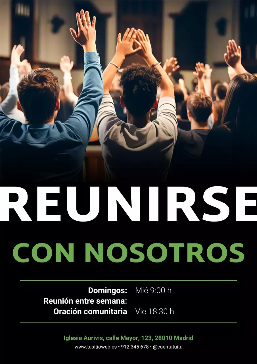 Cartel de invitación a la comunidad moderna y ecológica