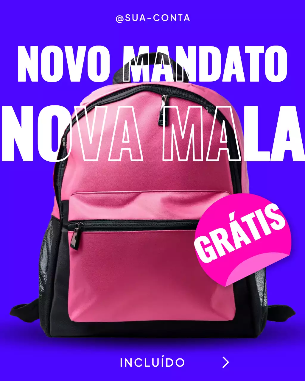 Sorteio de bolsa de volta às aulas para postagem no Instagram