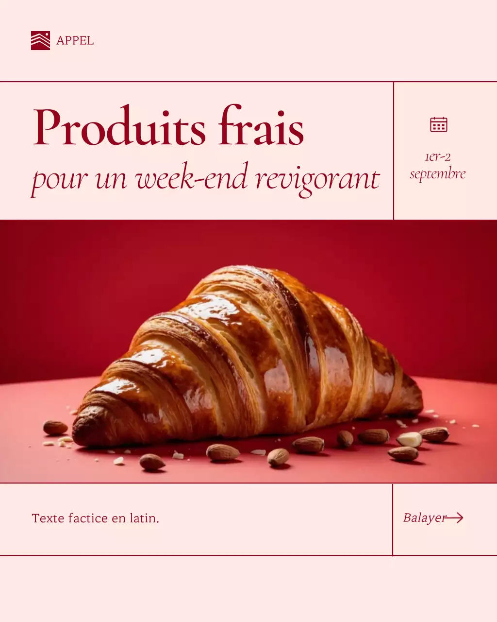 Publication Instagram promotionnelle de Red Elegant Bakery
