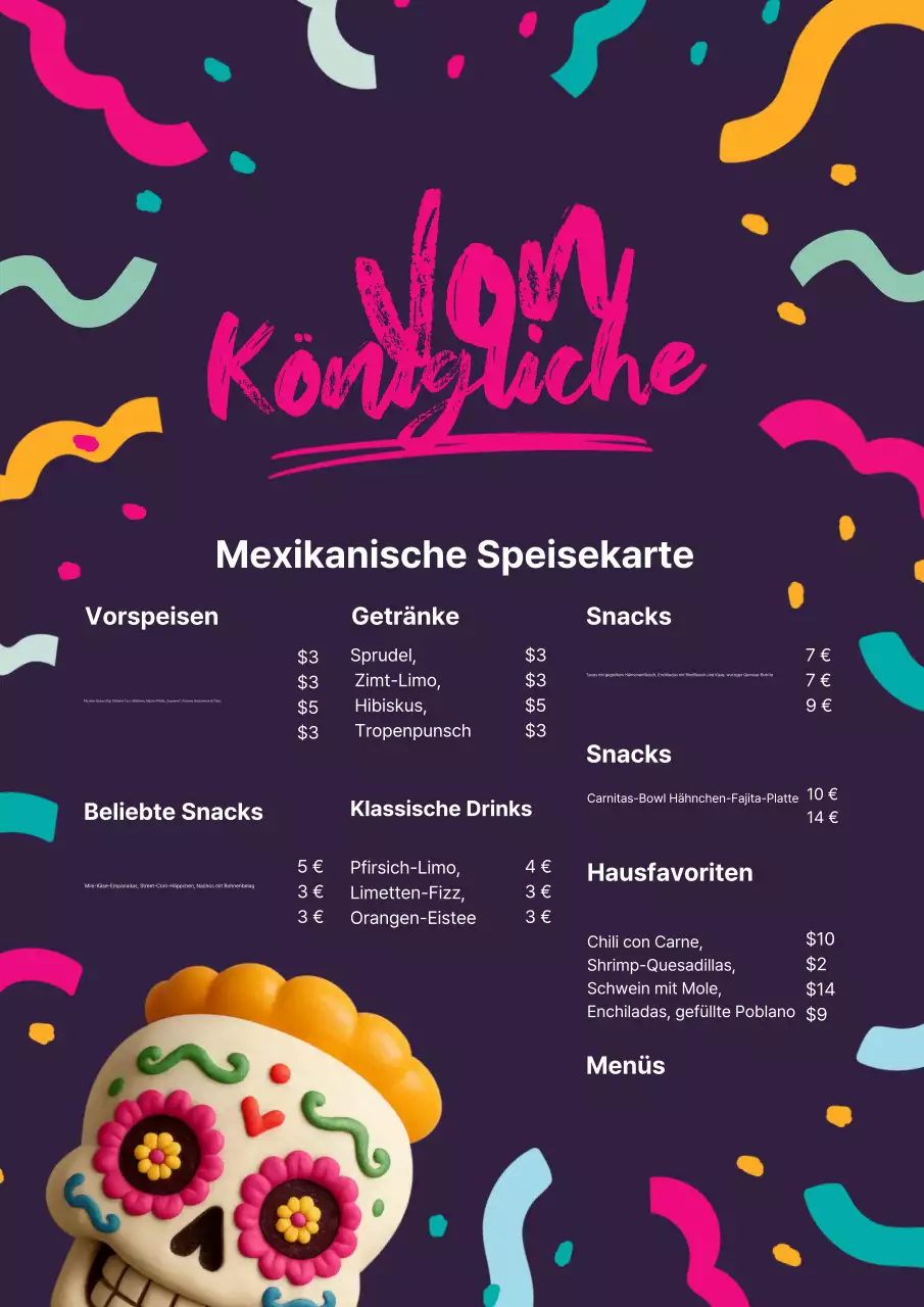 Lila Retro-Restaurant-Menü-Design Poster