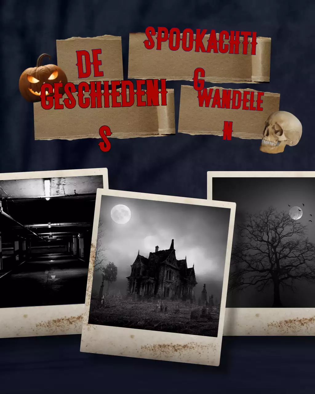 Zwart en beige rustiek plakboek Labor Day griezelig seizoen Instagram carrouselpost