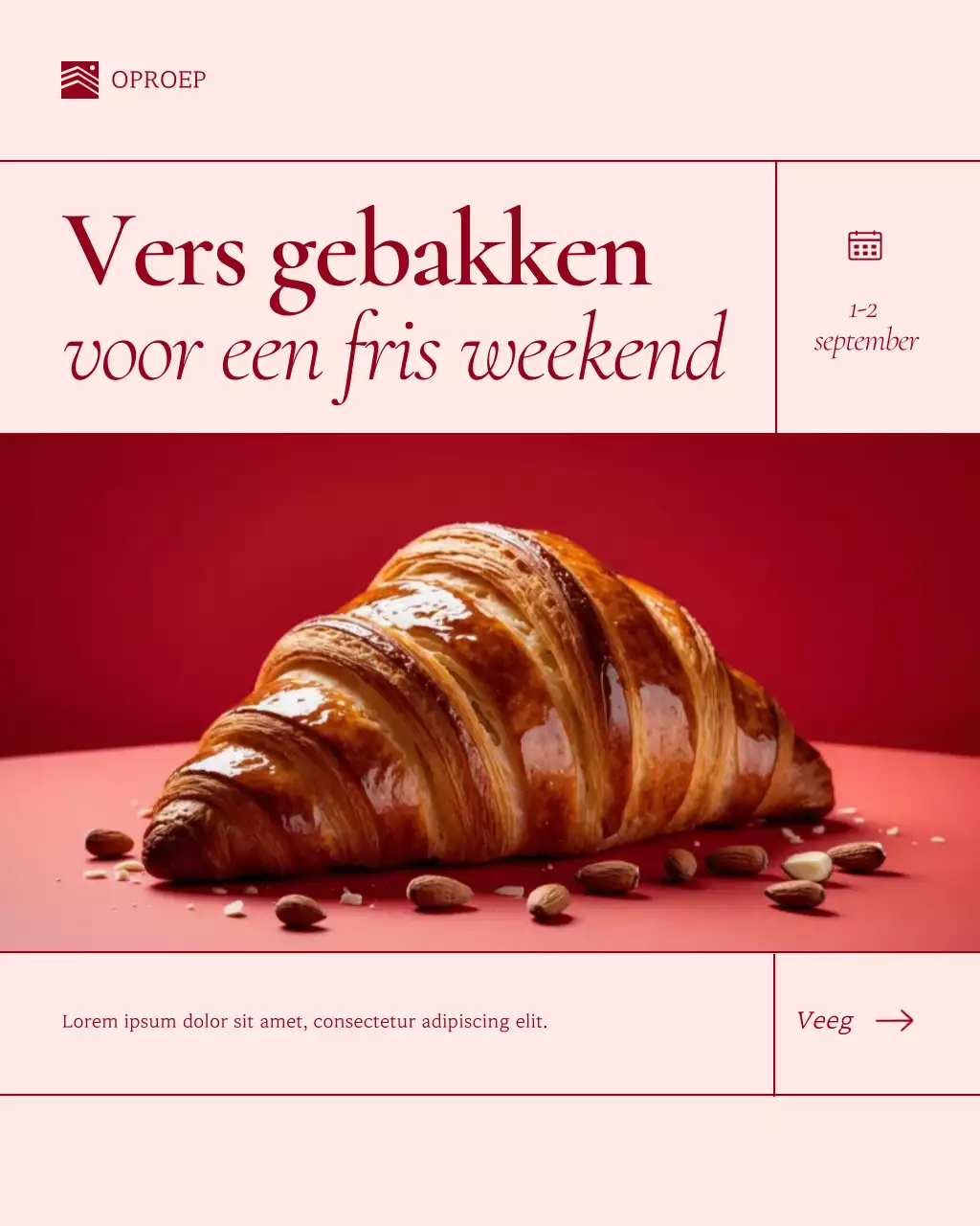 Instagram-bericht voor de promotie van Red Elegant Bakery