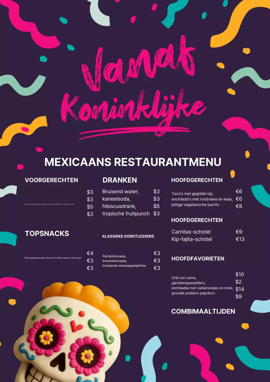 Paarse retro restaurantmenu-ontwerpposter